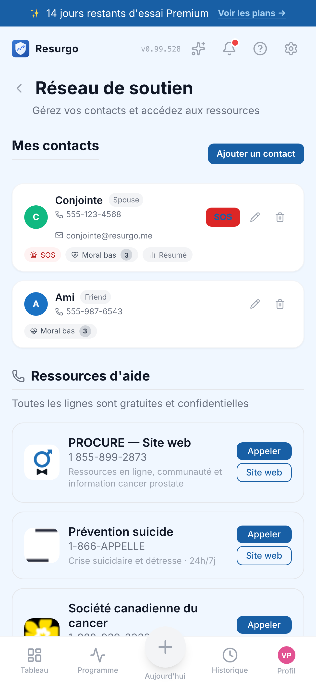 Réseau de soutien