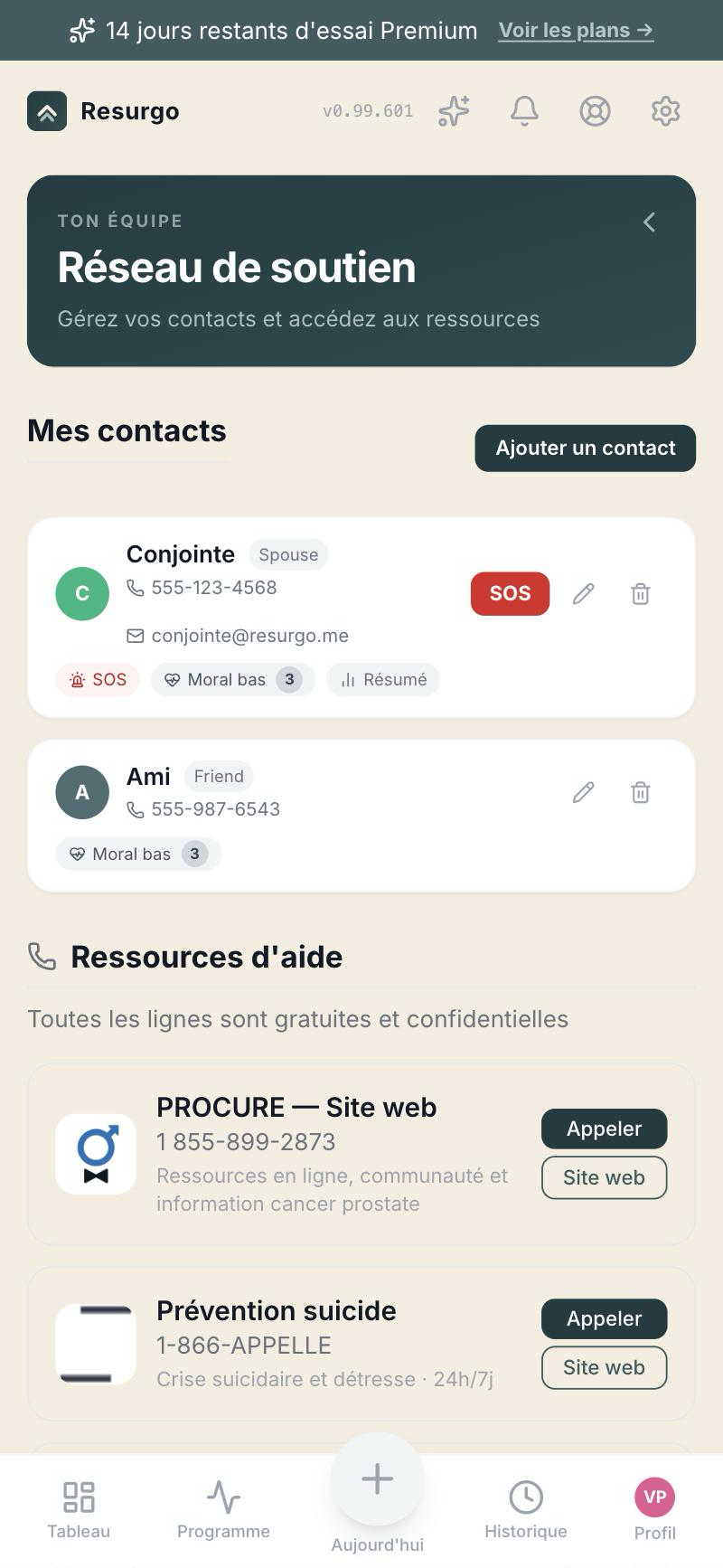Réseau de soutien